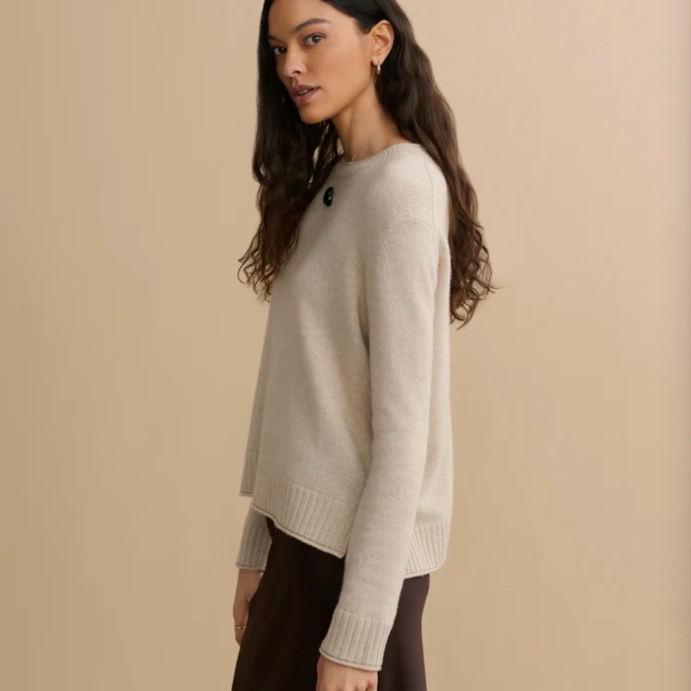 Jenni kayne Everyday Sweater oatmeal Women’s Sz L lightweight - Picture 2 of 9
